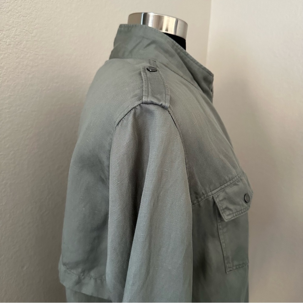 Rails Collins Jacket Linen Blend Sage Military Mo… - image 8